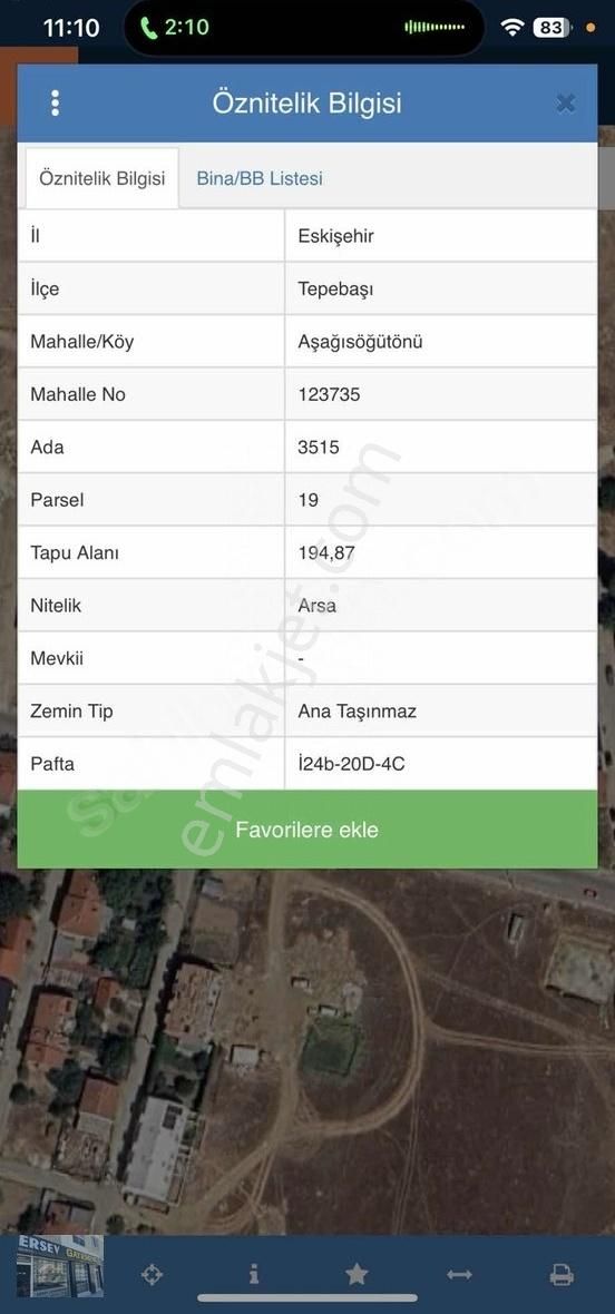 Aşağısöğütönü Villalar Bölgesi Satılık 195 M2 Arsa