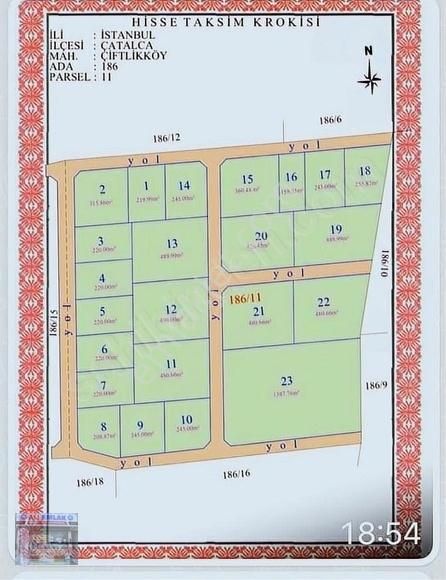 Çatalca Çiftlikköy'de Çaplı Muvafakatnameli 490metre