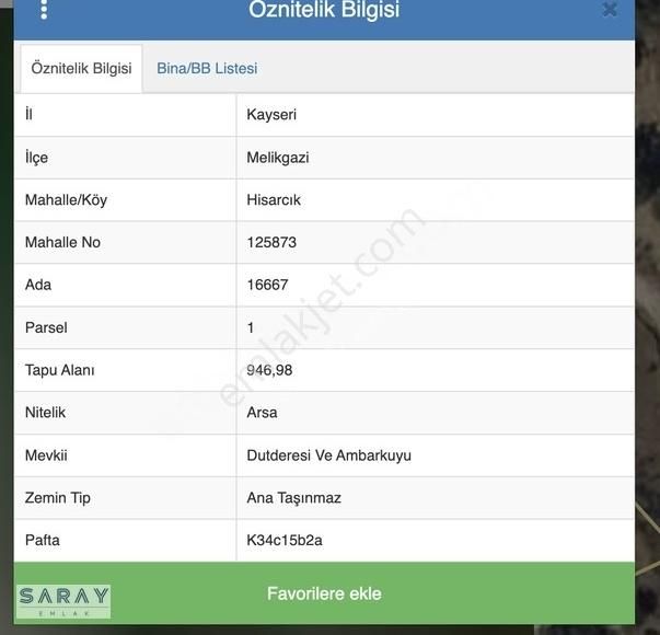 Hisarcık'da 946m2 İmar Çapı Hazır Villa Parseli