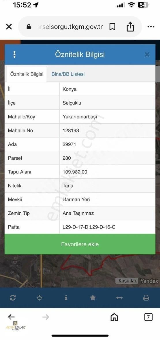 Yukarıpınarbaşı Satılık Hisseli Tarla