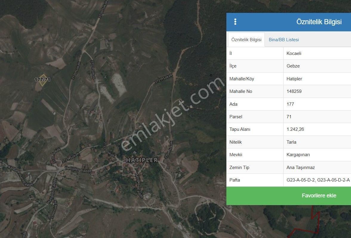 Gebze Hatipler Satılık Tarla / 310 M2