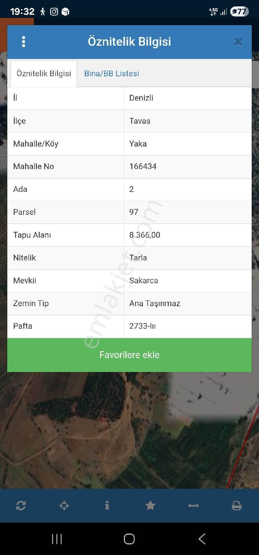 Tavas Yakada Satilik Tarla