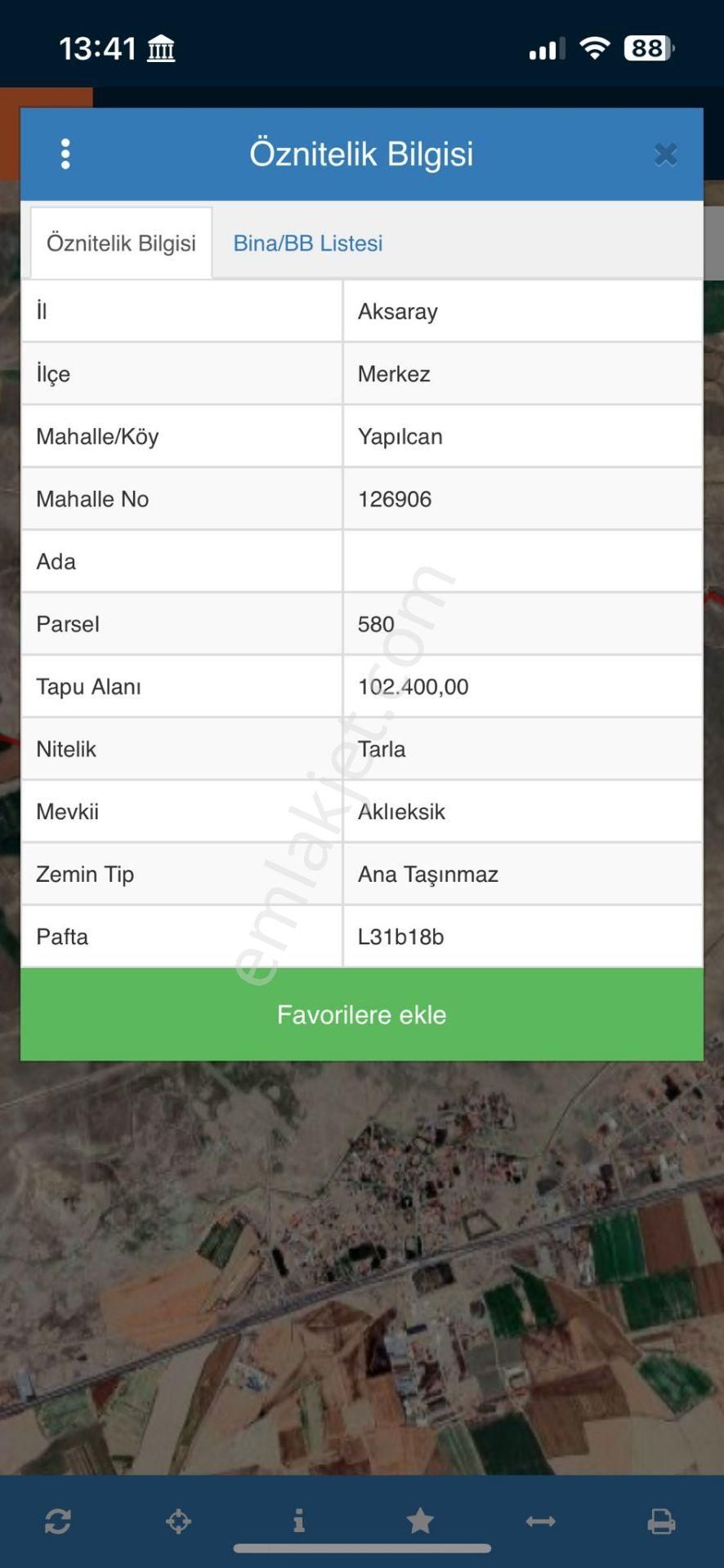 Aksarayın En Verimli Arazisi Yapılcan Da Satılık Hisse