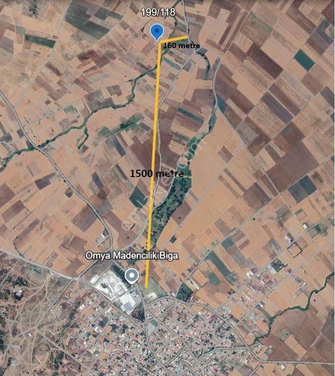 Çanakkale Biga Örtülüce Köye Yakın Yatırımlık Tarla, 1436 M2