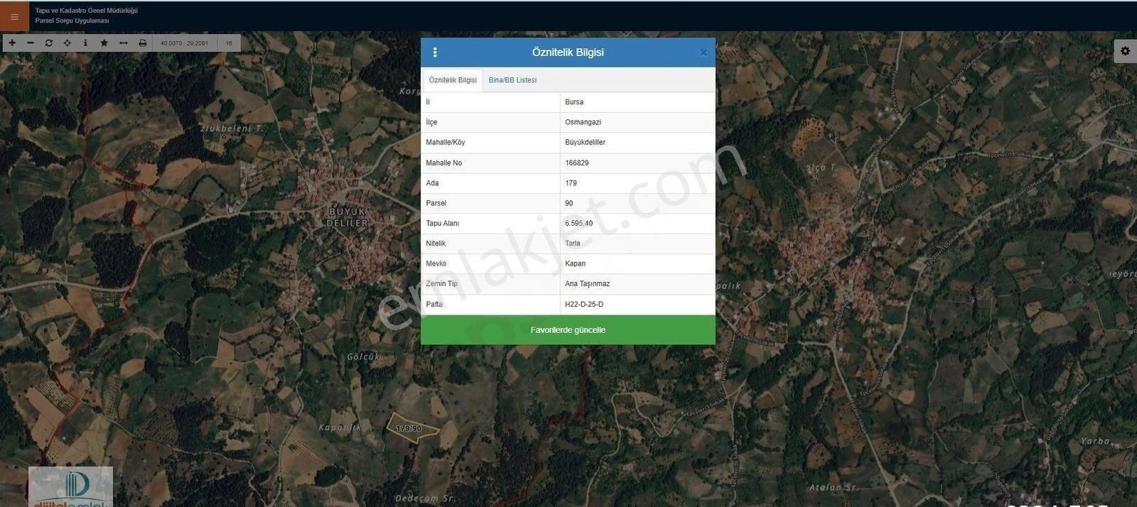 Dijitalemlak'tan Osmangazi Büyükdeliller Köyünde Satılık 6.600 M2 Köye Yakın Manzaralı Tarla. - Görsel 4