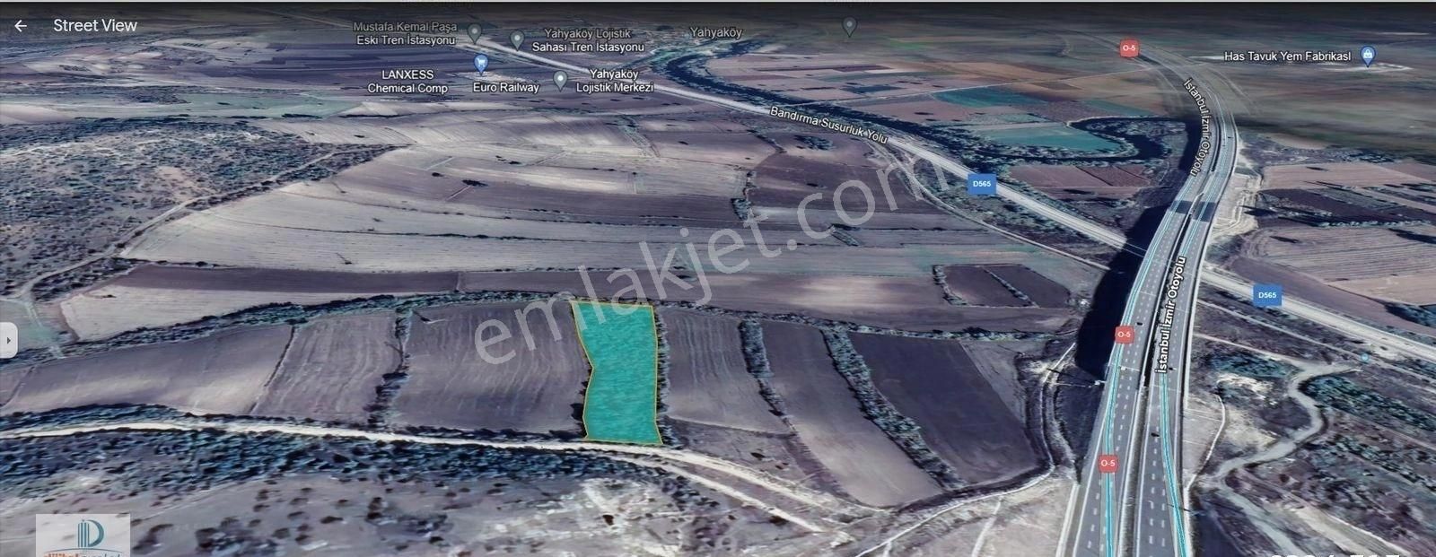 Susurluk Yahyaköy'de Lojistik Alan Planında Satılık 7 Dönüm Yatırımlık Kıymetli Arazi.