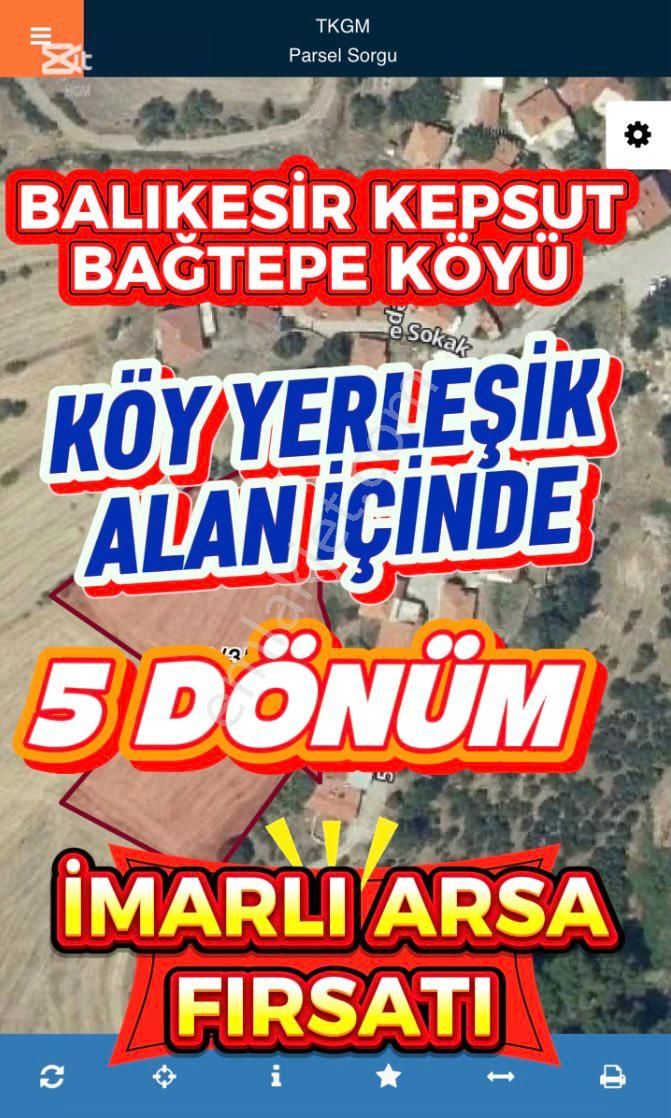 Balıkesir İlçeye 5 Km Mesafede Yerleşik Alan İçi İmarlı Yapılaşmaya Uygun 5 Dönüm Arsa