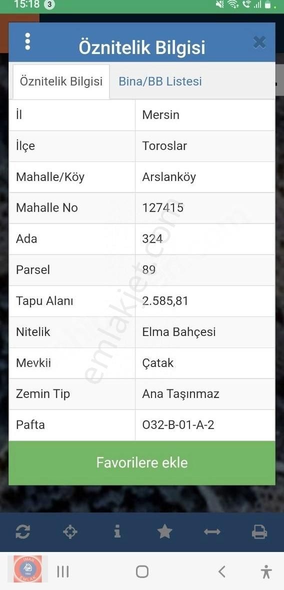 Arslanköy De Merkeze Yakın 2650m2 Yatırımlık