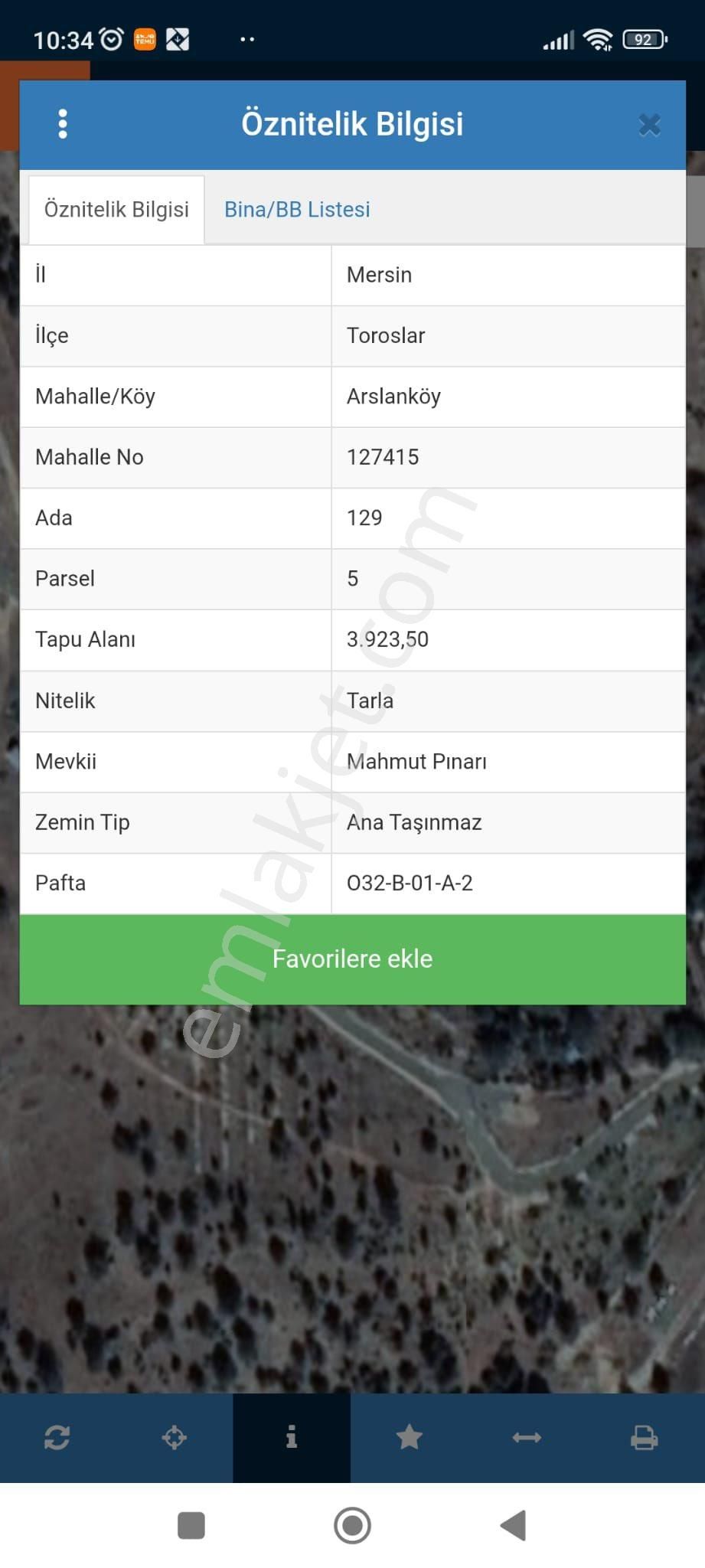 Ergünden Arslanköyde 3923m2 Satılık Tarla