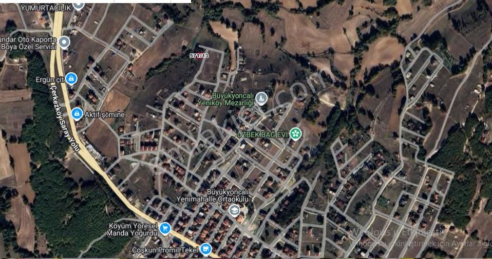 Tekirdağ Saray Büyükyoncalı Mah Satılık Arsa , 250 M2 Yolu Var Müstakil Merkezde