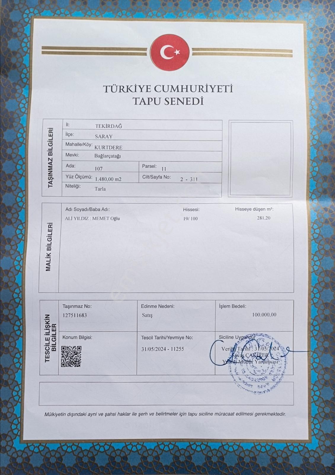 Saray Kurtdere 281 M2 Sahibinden Hisse Uygun Fiyat