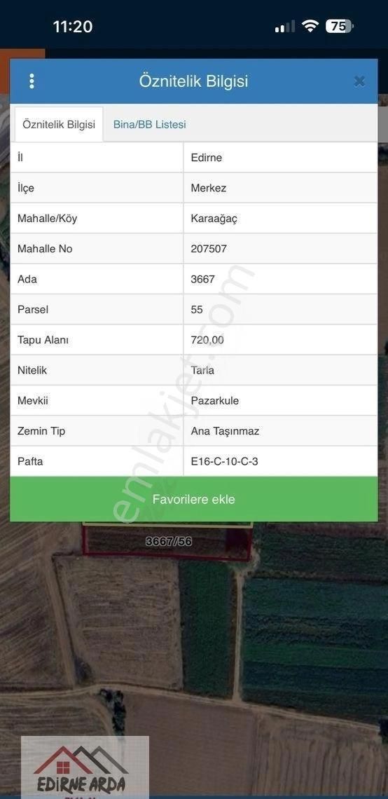 Arda Emlak Ofisi’nde Pazar Kule Yakını Uygun Fiyatlı Yatırımlık Tarla