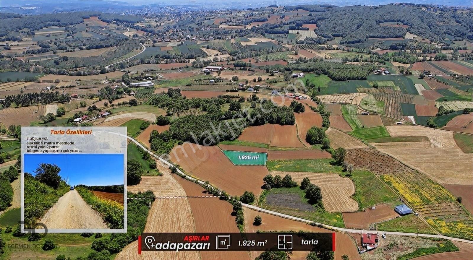 Egemen Bozkurt'tan Adapazarı Aşırlar 1926m2 Tarla