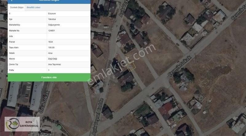 Rota Gm ' Den Yakutiye Soğuk Çermik'te Satılık Arsa