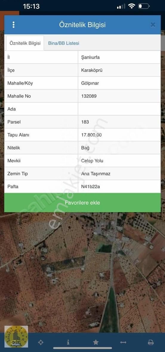 Realite Tapudan Gölpınarda Satılık 18 Dönüm Fıstıklık