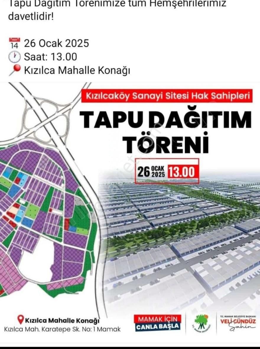 Ankara Mamak Kızılca Sanayi Arsalari Tek Tapu