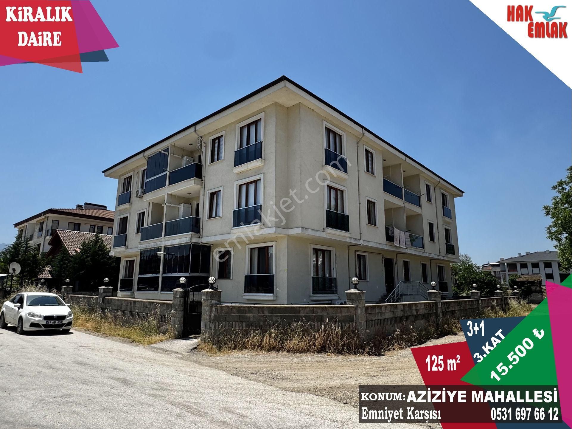Hak Emlak'tan Aziziye Mahallesi'nde Emniyetin Karşısında Kiralık 3+1 Daire