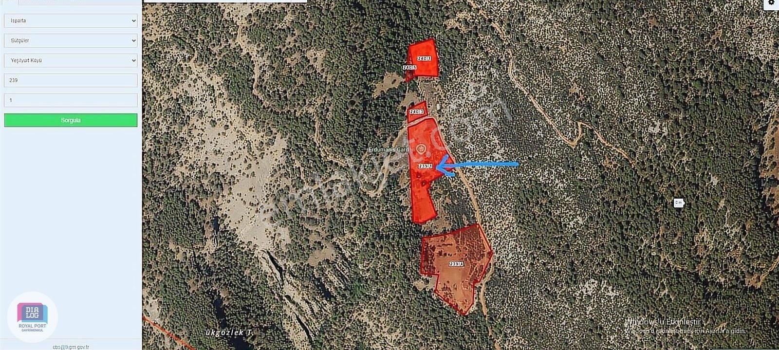 Isparta Sütçüler Yeşilyurt Köyü Doğa Manzaralı Satılık Tarla