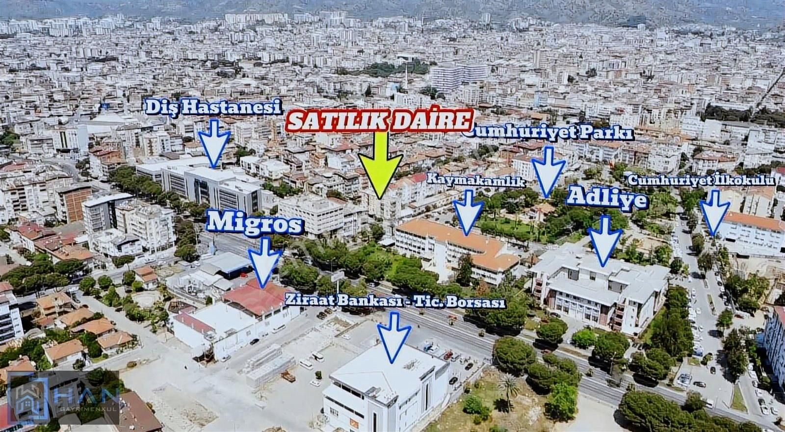 Cumhuriyet Mah. Tüm Resmi Kurumlarla Karşı Karşıya Satılık Daire