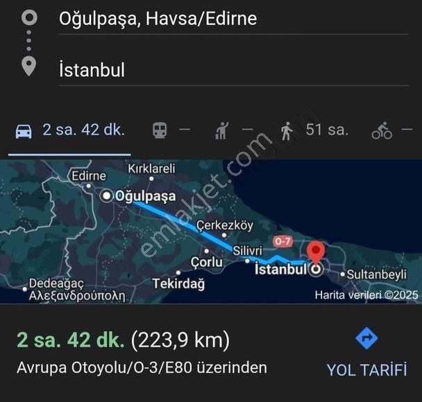 Edirne Oğulpaşa'da 6.753 M2 Satılık Tarla