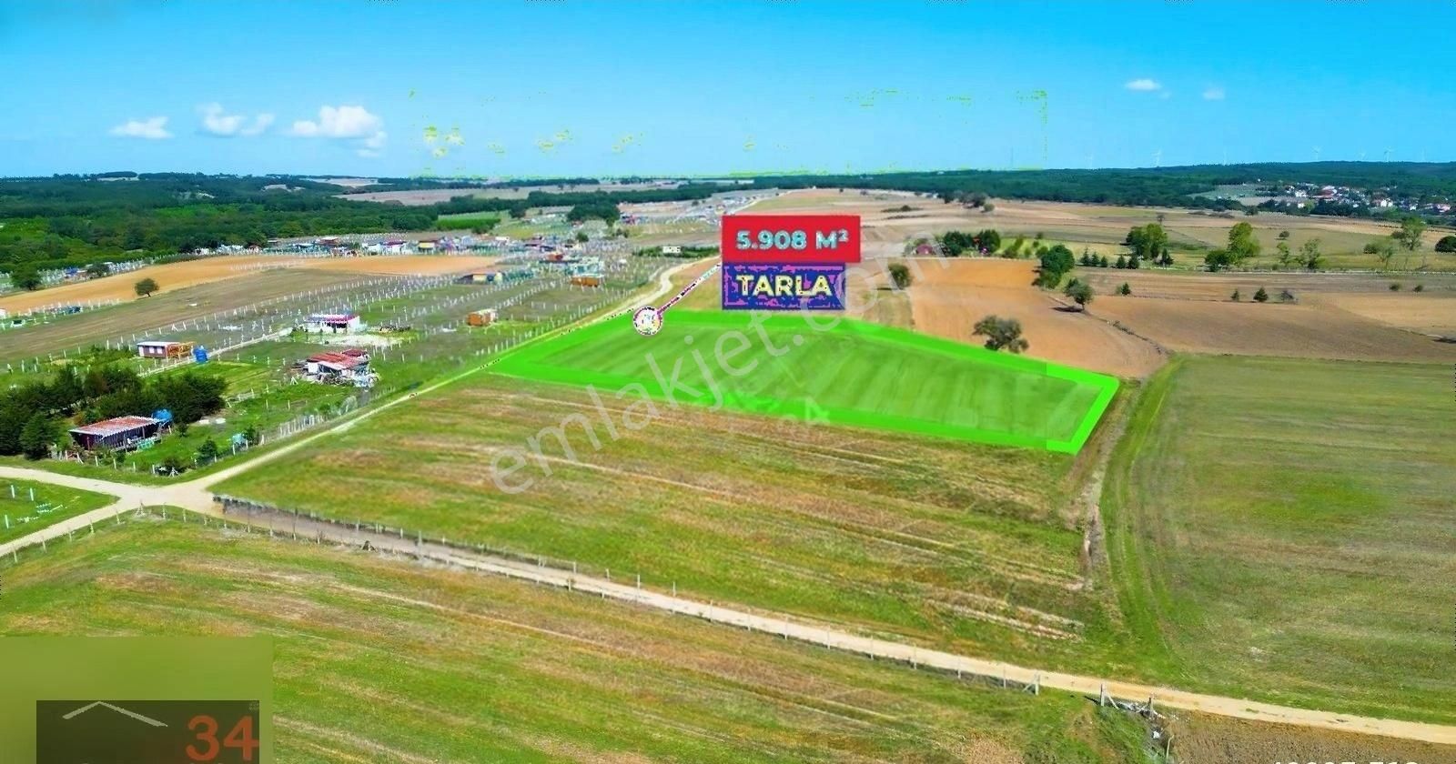 Yerleşim Yerlerine Yakın Satılık 5908 M2 Yola Cepheli Tarla