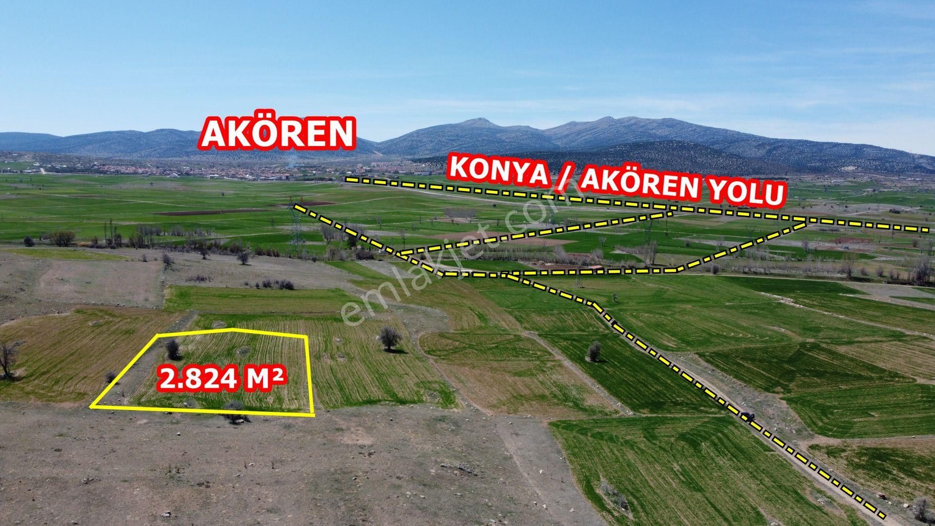 Konya / Akören / Orhaniye Mahallesinde 2.824 M² Müstakil Tapulu Tarla