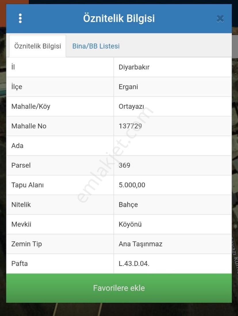 Ergani Ortayazı’da Satılık Tarla
