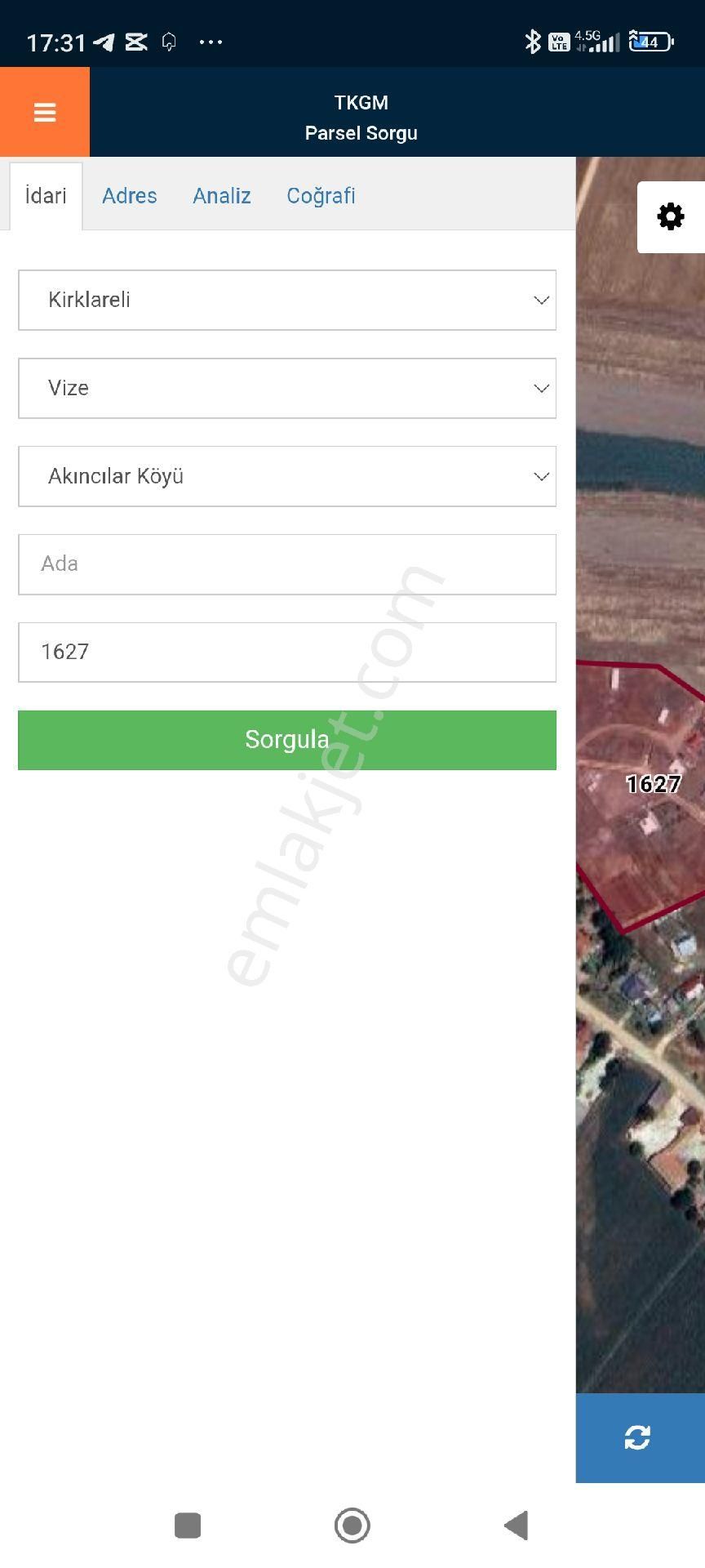 Vize Akıncılar Köyü Satılık Arsa