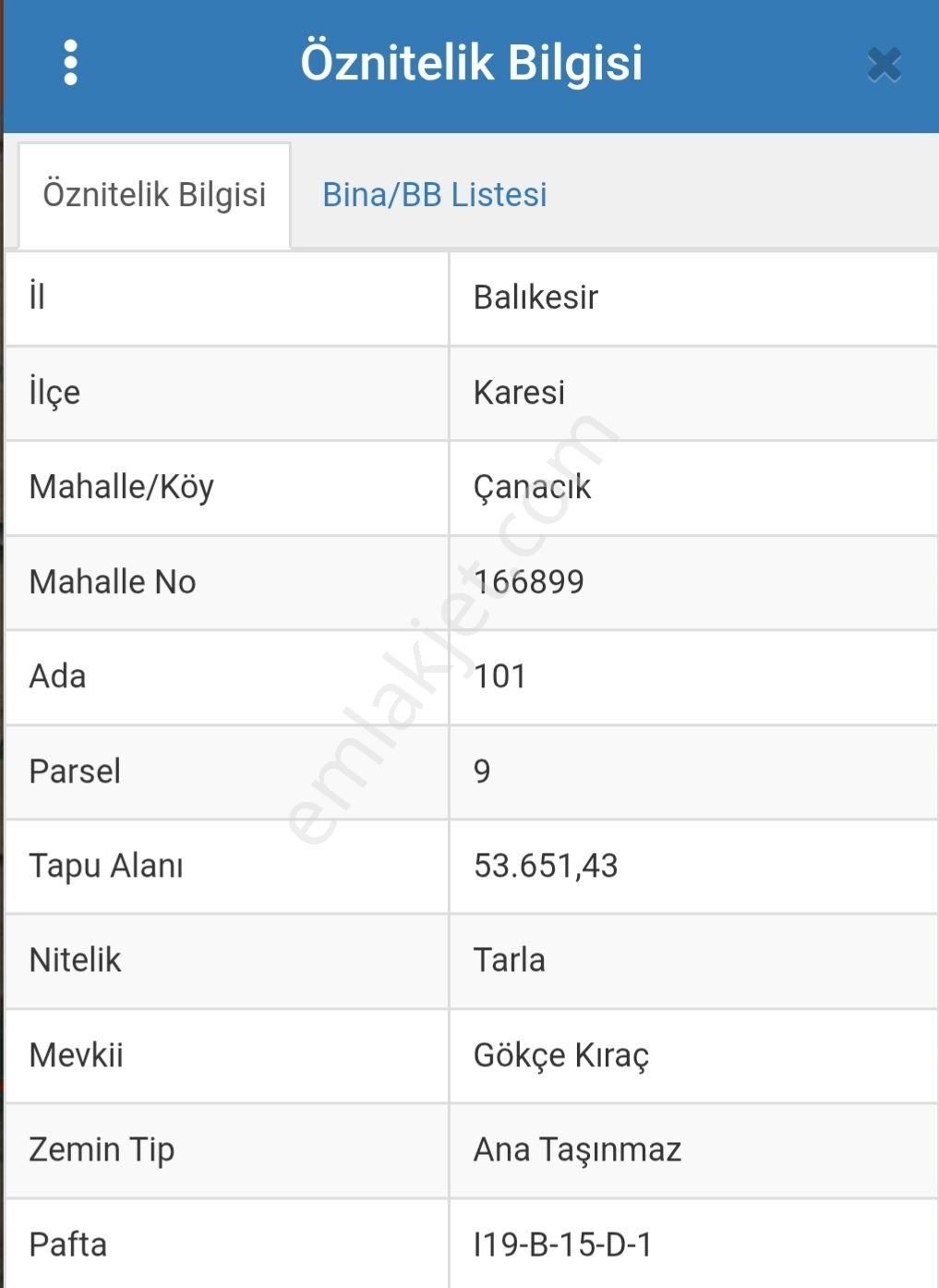 53,651 Metrekare Tarla