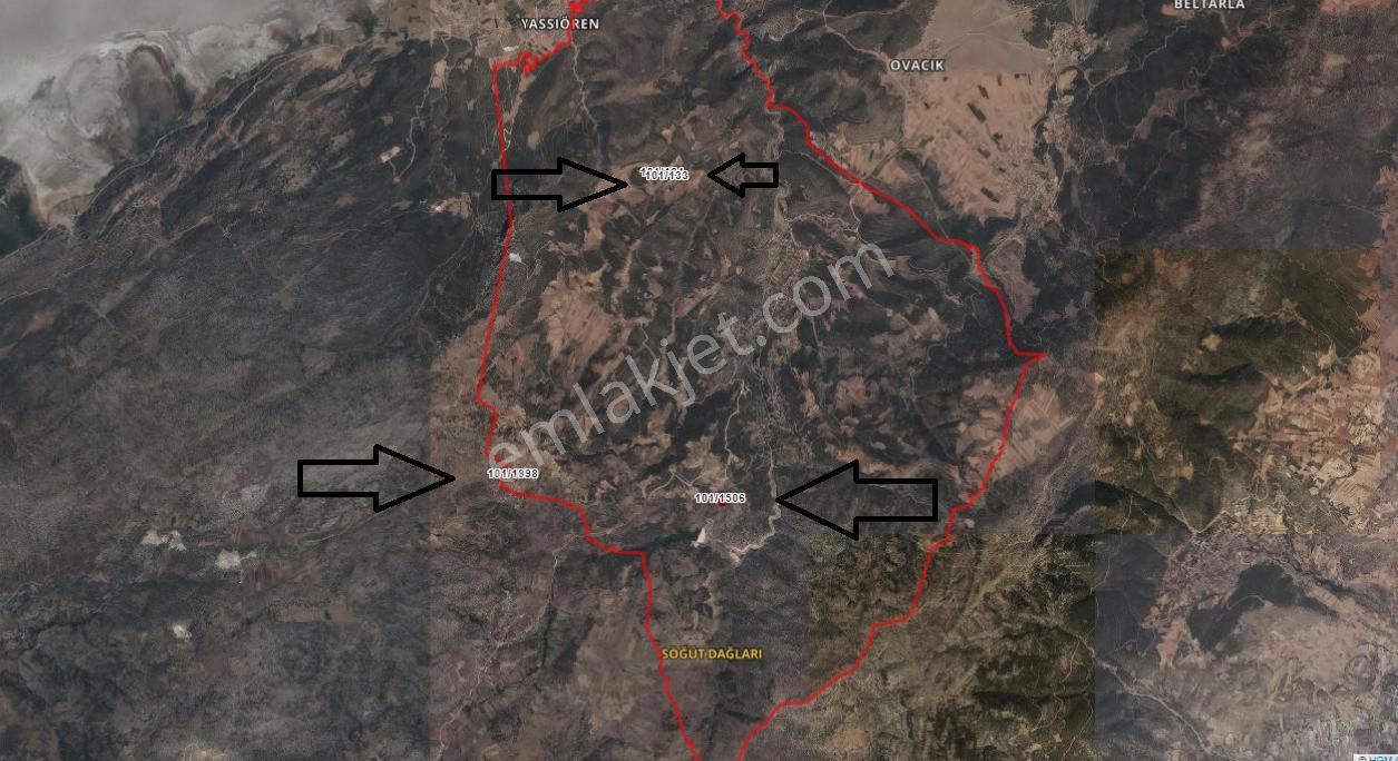 Afyon Başmakçı Çığrı Köyü Satılık 4 Adet Tarla, Toplam 25 Dönüm