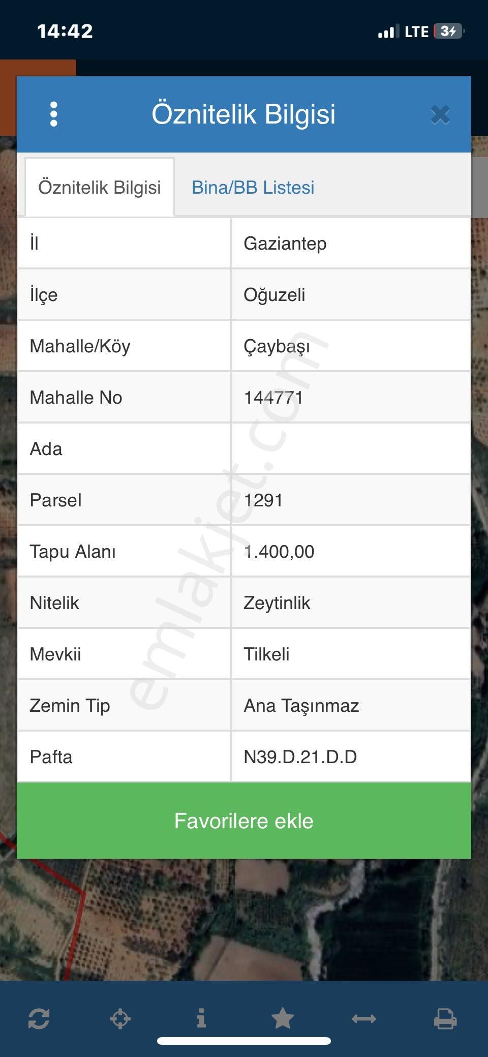 Oğuzeli Çaybaşında Yatırımlık 1400 M2 Arazi