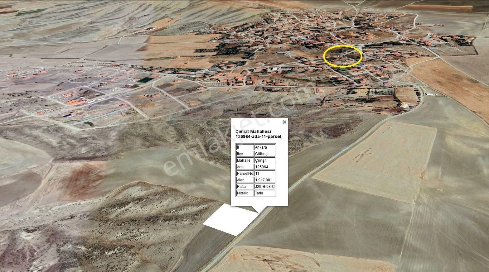 Gölbaşı Çimşitte 1917m2 Tek Tapu Tarla Köy Yanı Karadeniz Emlak