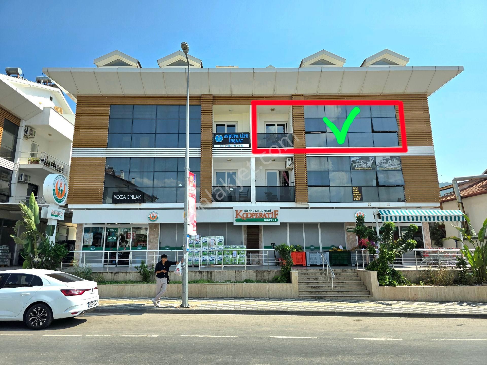Fethiye Taşyaka'da Yola Cephe 2+1 120m2 Dublex Ofis Veya İşyeri