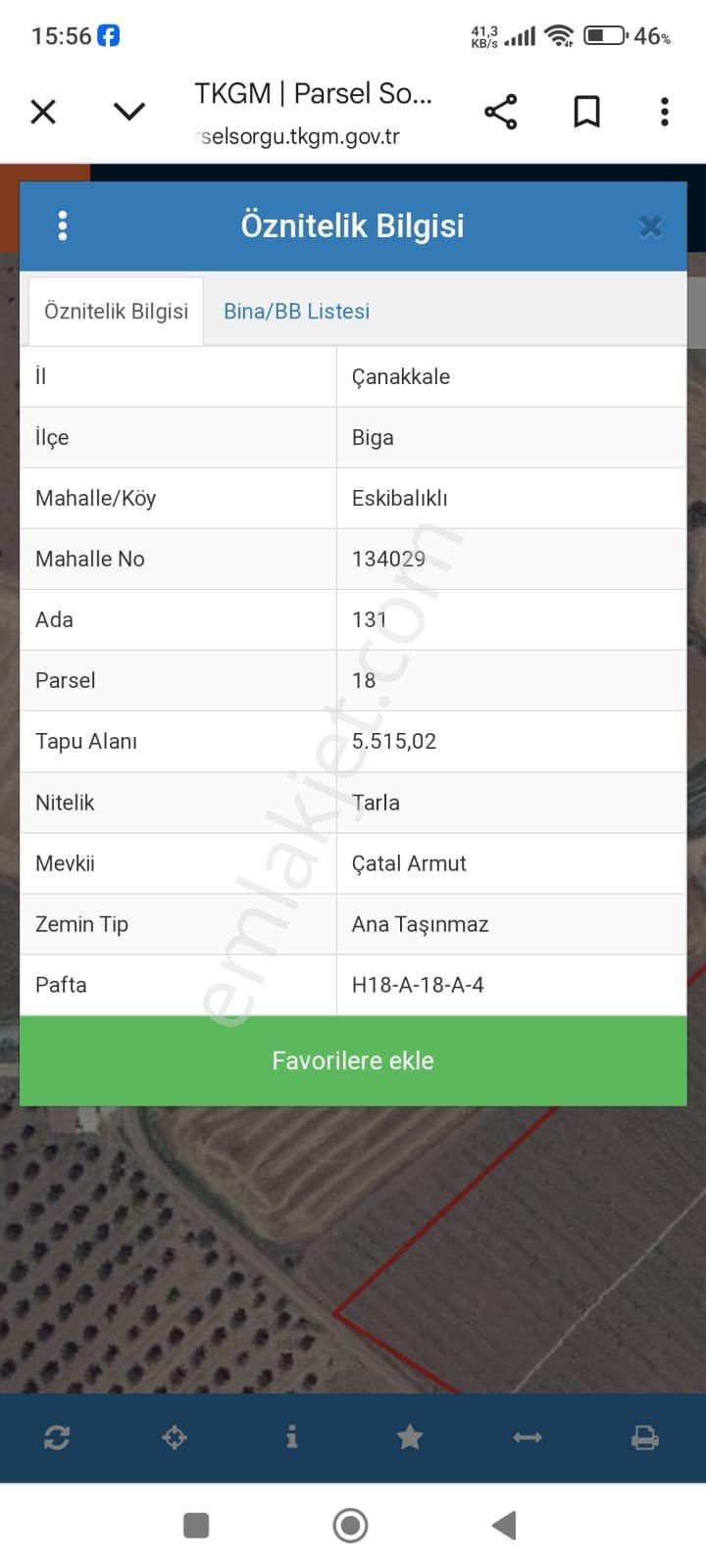 Orbeyden Çanakkale Biga Da Tek Tapu Yatırımlık Tarla