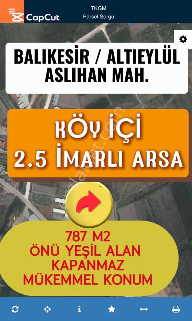 🏡 Balıkesir / Altıeylül / Aslıhan’da İl Merkezine Yakın İmarlı Arsa Yatırım Fırsatı!🗺️