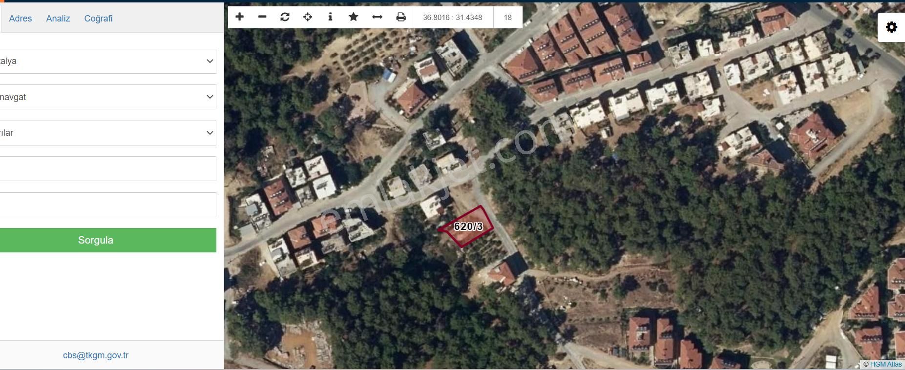 Antalya Manavgat Sarılar Mahallesinde Satılık Arsa