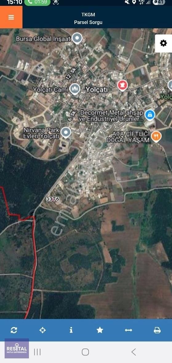 Rs Mutlu'dan Yolçatıda İmar Dibi Satılık 138 Metre Hisseli Tarla - Görsel 5