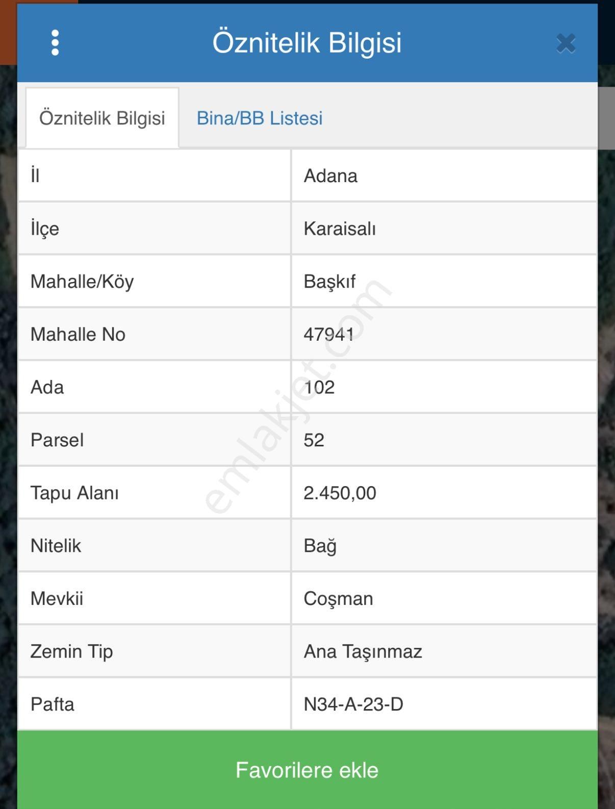 Demirhan’dan Karaisalı Başkıf’ta Satılık Tarla
