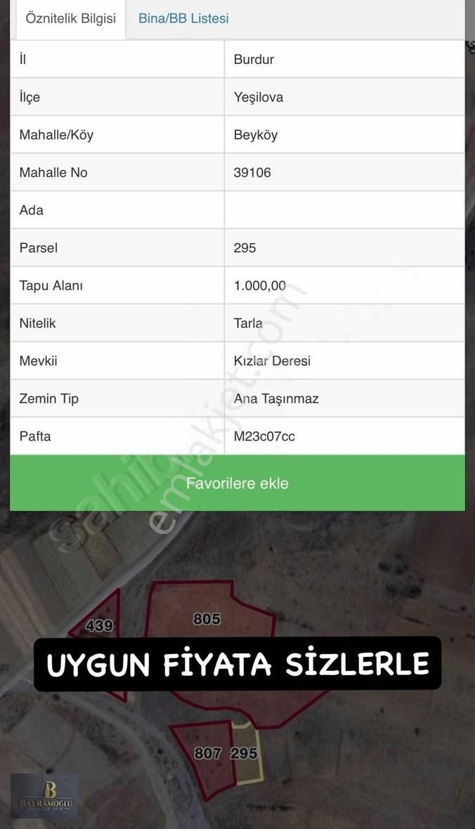 Burdur Yeşilova Beyköy