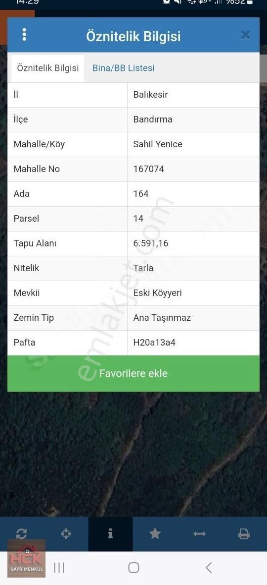 Hçk Gayrimenkul'den Sahil Yenicede Deniz Manzaralı Arazi