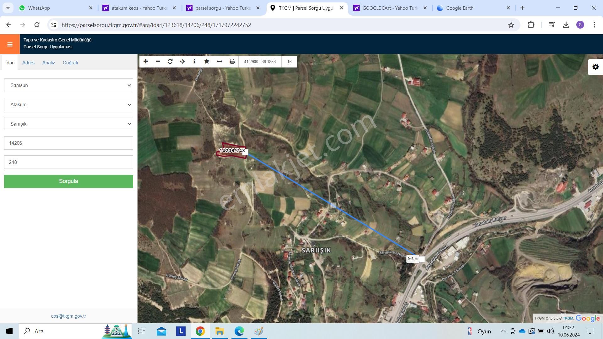 Lider'den Samsun Atakum Sarıışık Köyünde 6129 M2 Tarla Tek Tapu - Görsel 6