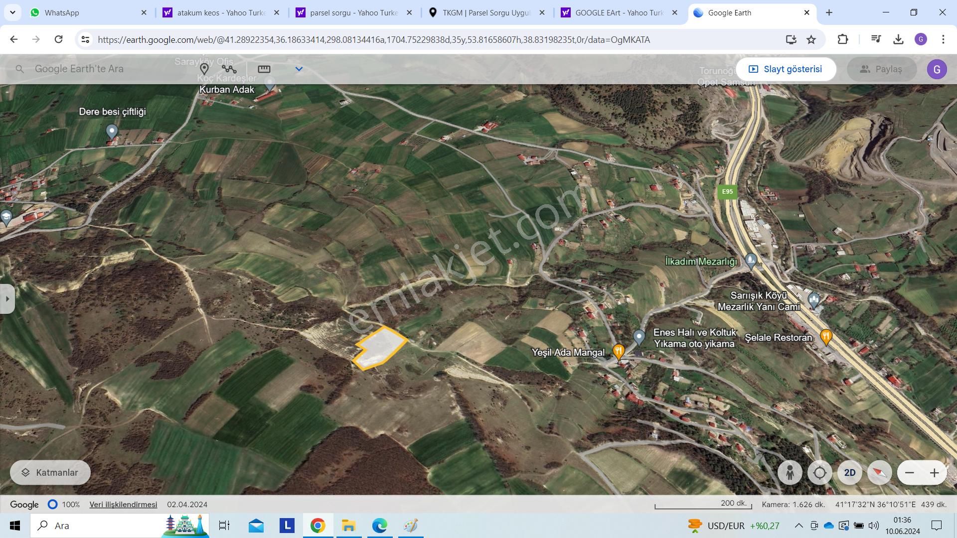 Lider'den Samsun Atakum Sarıışık Köyünde 6129 M2 Tarla Tek Tapu - Görsel 5