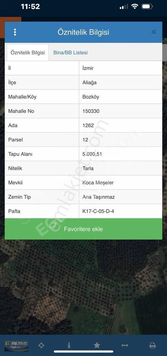 Aliağa Bozköyde Satılık Tarla
