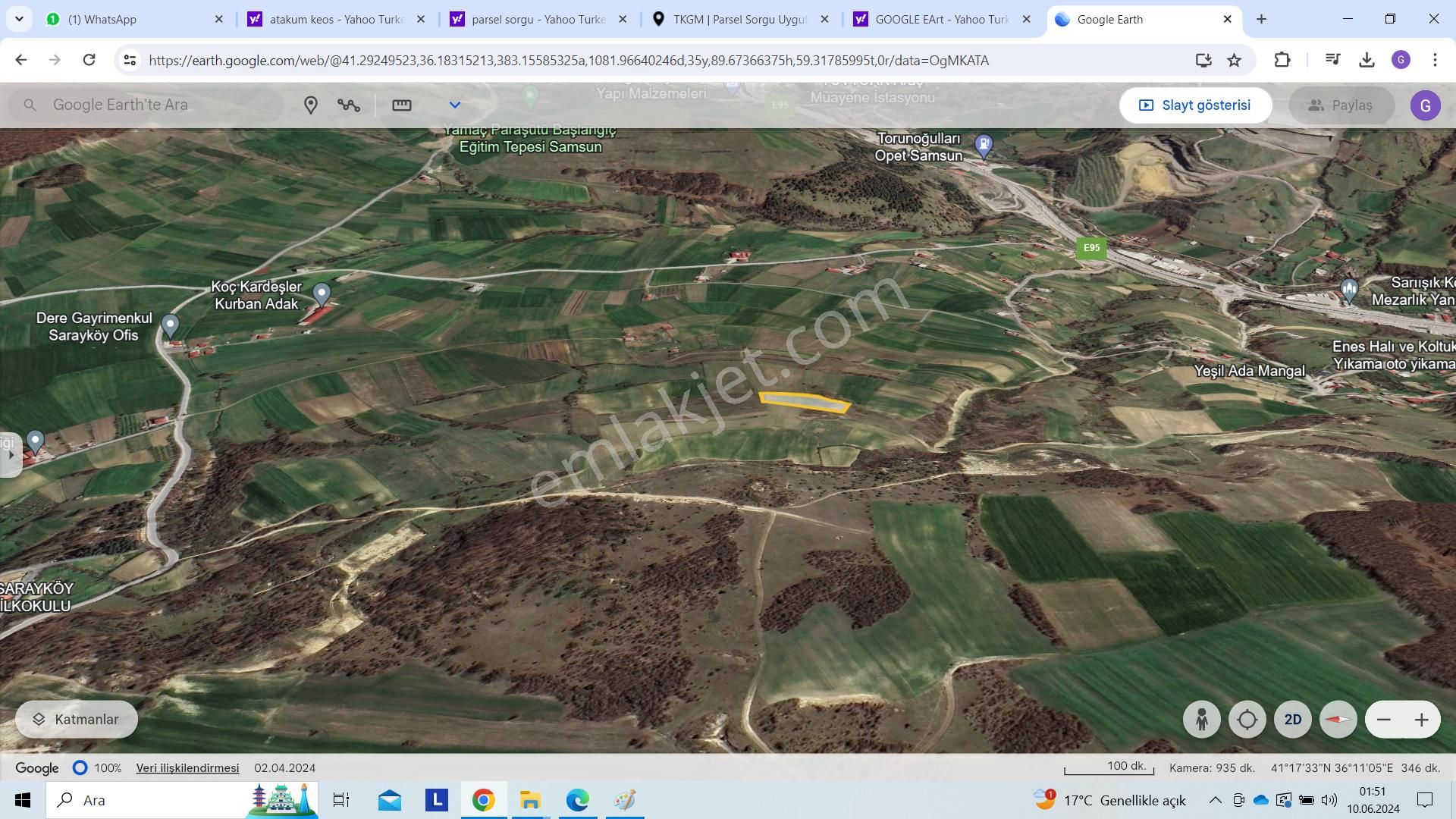 Lider'den Samsun Atakum Sarıışık Köyünde 4.194 M2 Tarla Tek Tapu - Görsel 7