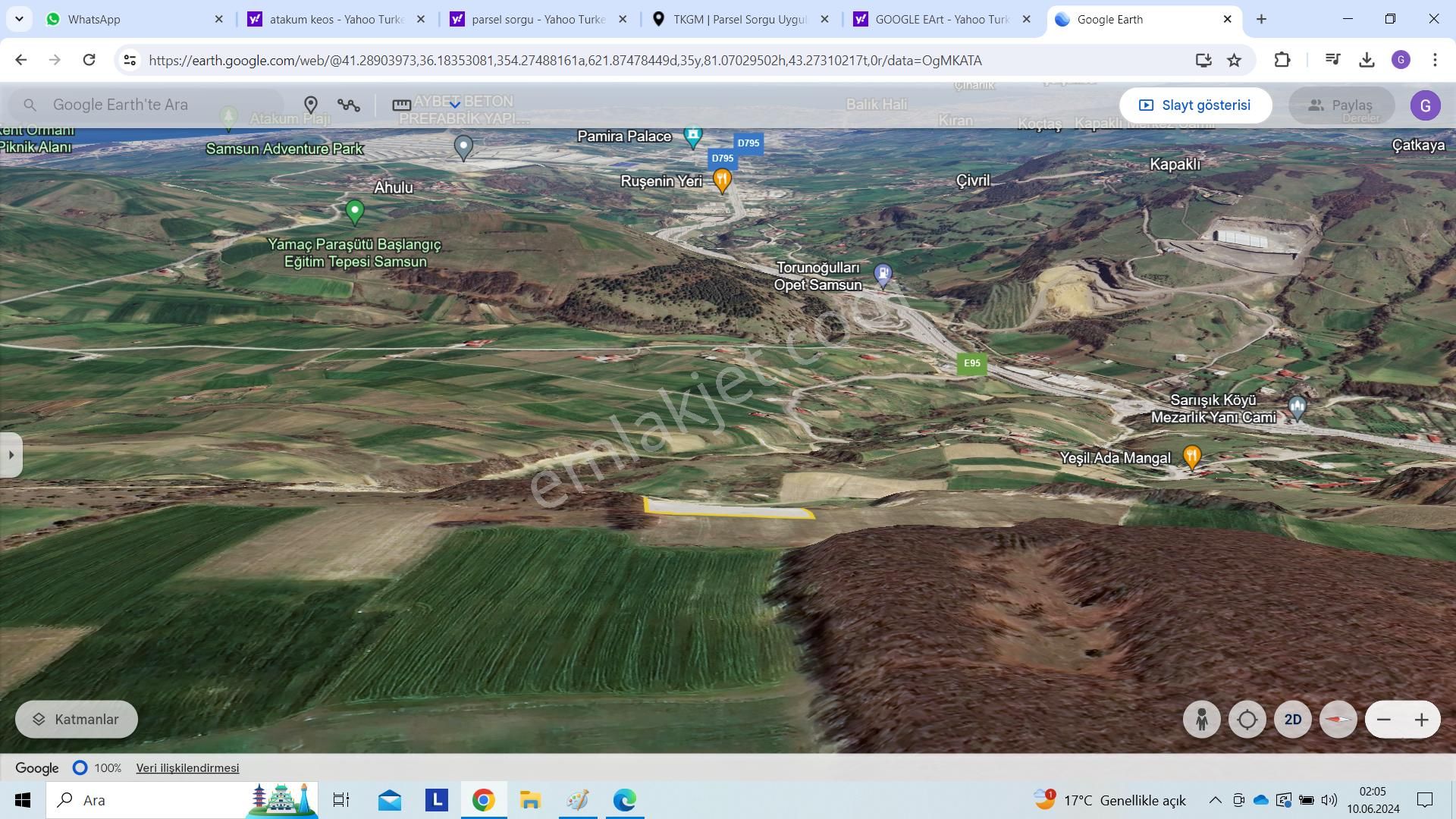 Lider'den Samsun Atakum Sarıışık Köyünde 4.049 M2 Tarla Tek Tapu - Görsel 6