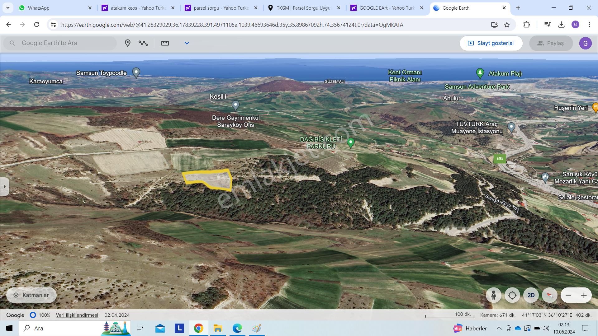 Lider'den Samsun Atakum Sarıışık Köyünde 2.915 M2 Tarla Tek Tapu - Görsel 3