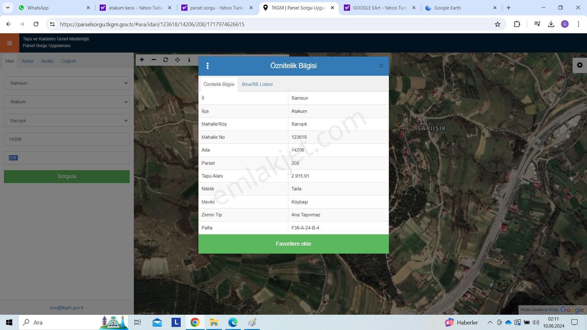 Lider'den Samsun Atakum Sarıışık Köyünde 2.915 M2 Tarla Tek Tapu - Görsel 4