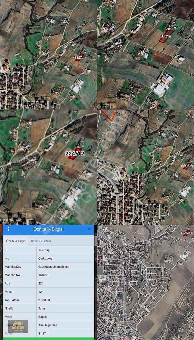 Lider'den Çerkezköy G.m.k.p Mah.1.1000 Plan İçerisnde 565m²hisse