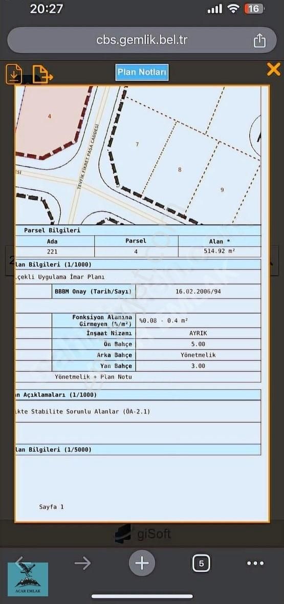İmarlı Arsa 514 M2 Merkezi Konumda