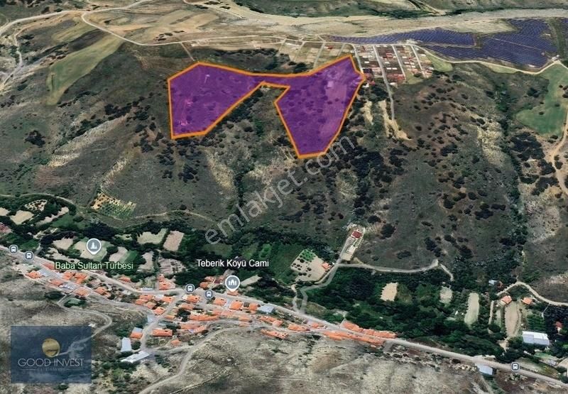 Akyurt Teberik'te Köşe 46 Dönüm Satılık Kök Tapulu Tarla